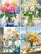 4 Pack Paint by Numbers for Adults & Beginners – Easy Flower Canvas Painting Kits for Home Wall Decor, 12x16 Inch Each